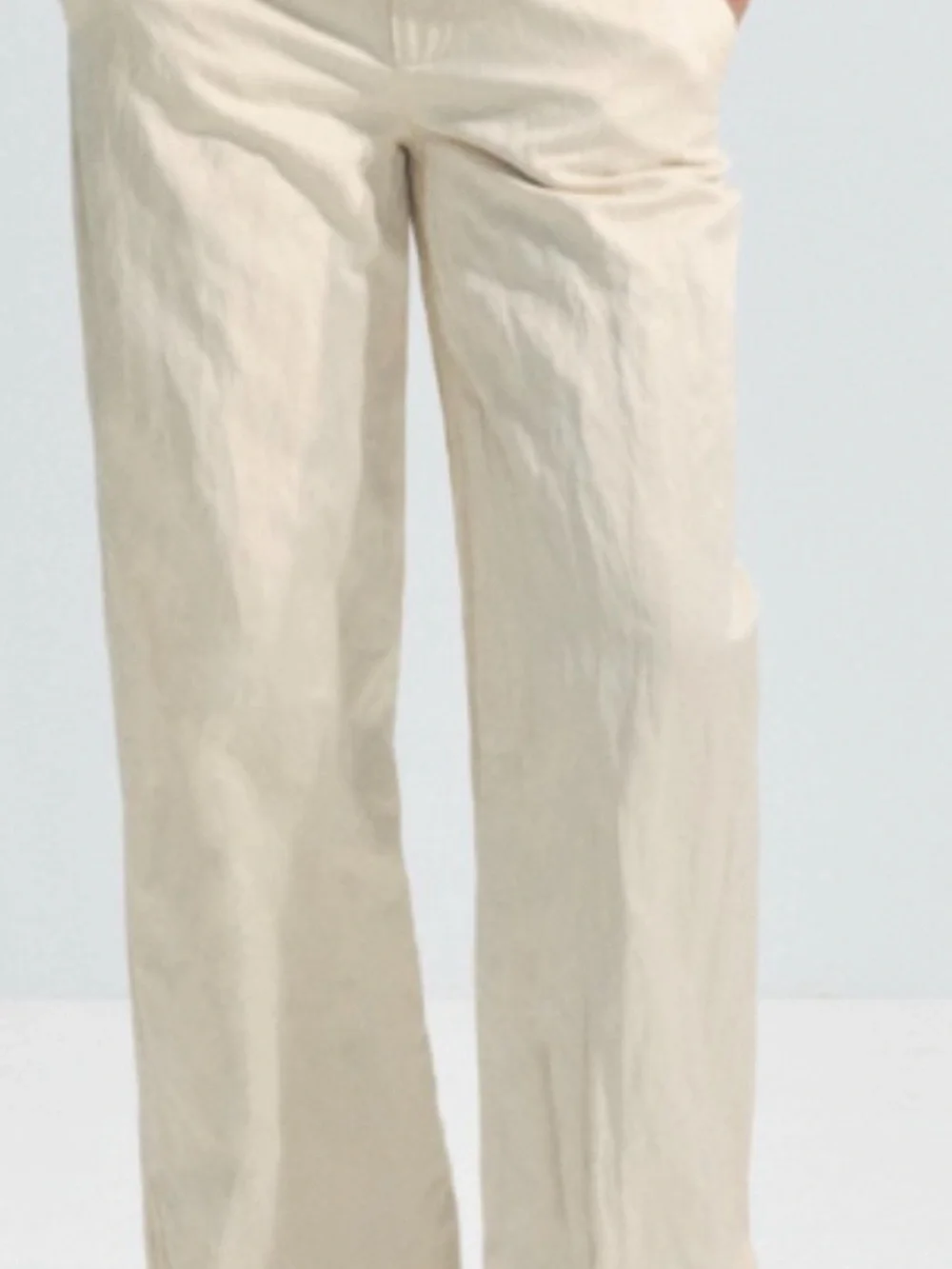 Zara womens Straight Leg Chinos in Light Beige